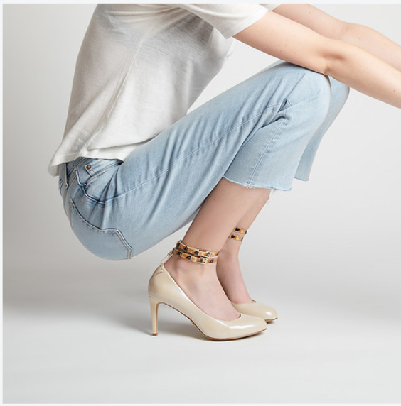 Detachable Ankle Shoe Strap on Almond Toe Heels