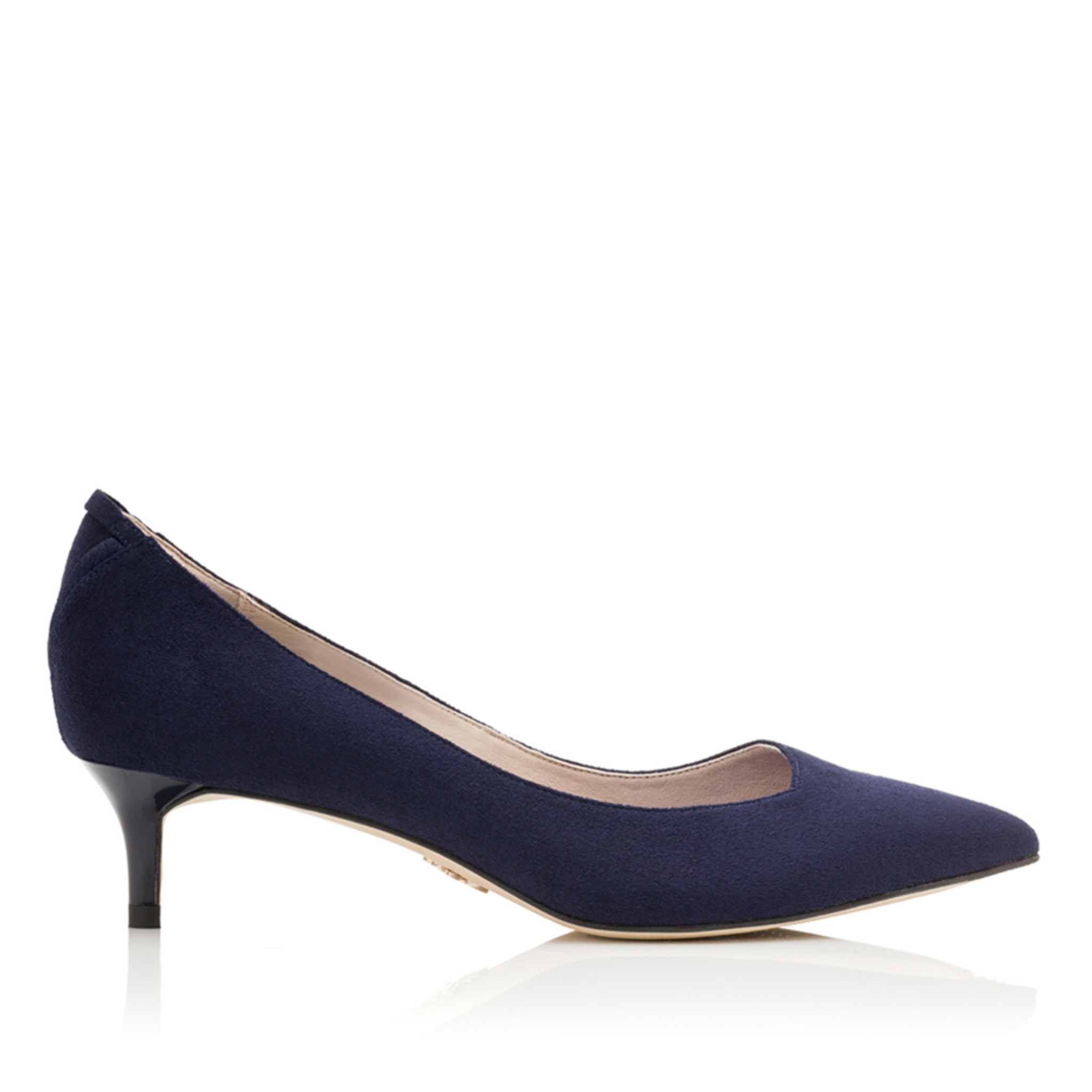 Womens navy blue sales kitten heel shoes