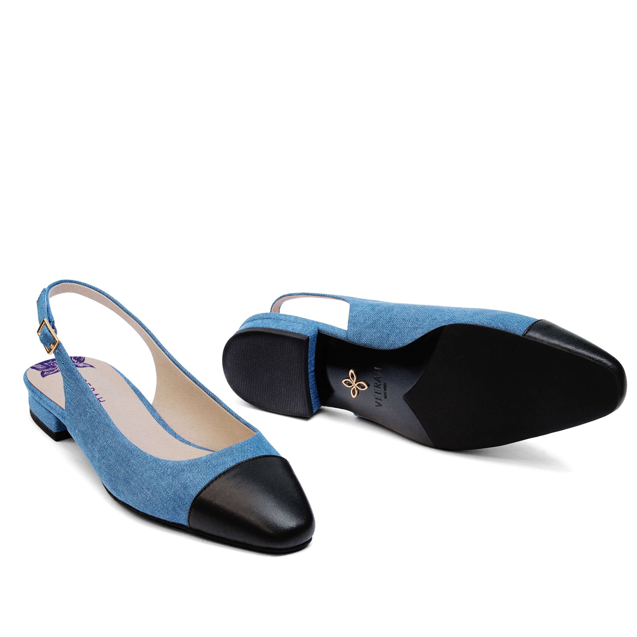 Denim slingback shoes discount