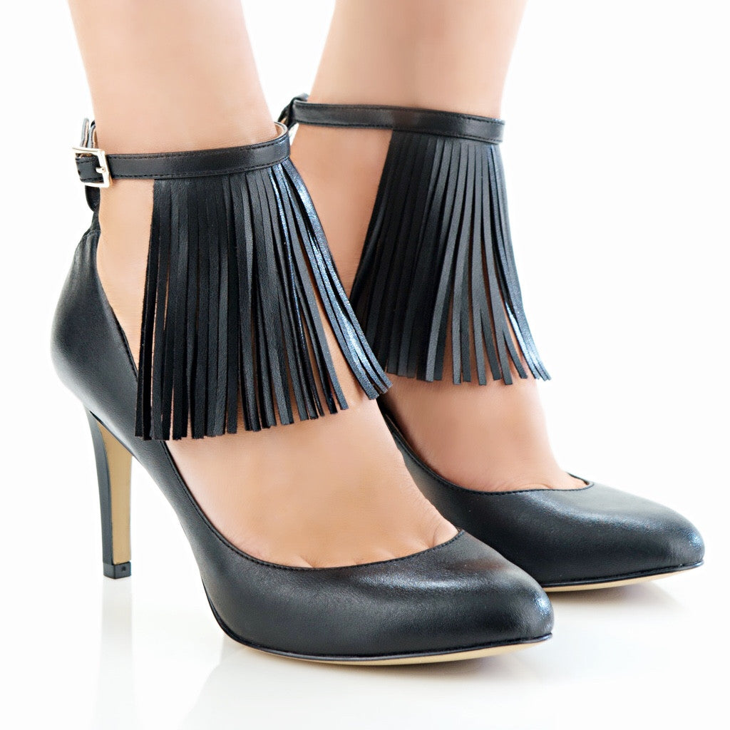 Women's Vegan Shoes With Full-on Fringe Accessories