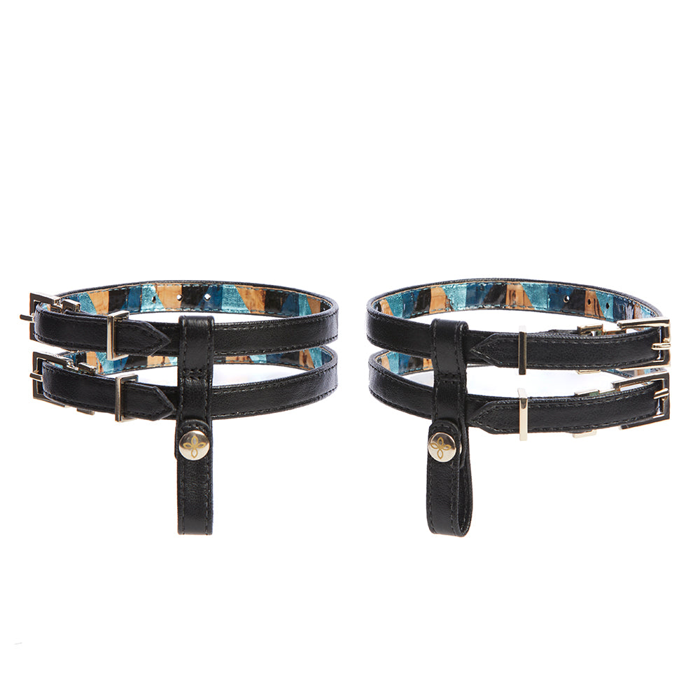 Reversible Double Ankle Shoe Straps Midnight Black/Multi Blue