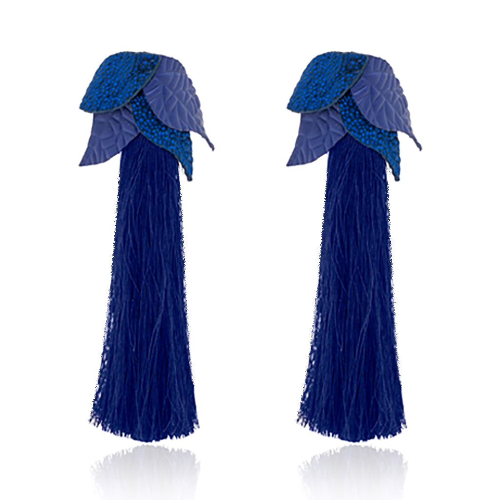 Leaf Tassel Blue Ap-peel - Women's Tassels Shoes